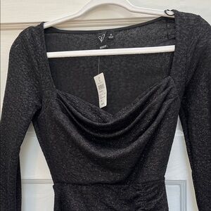 Windsor Black Shimmer Long Sleeve Dress